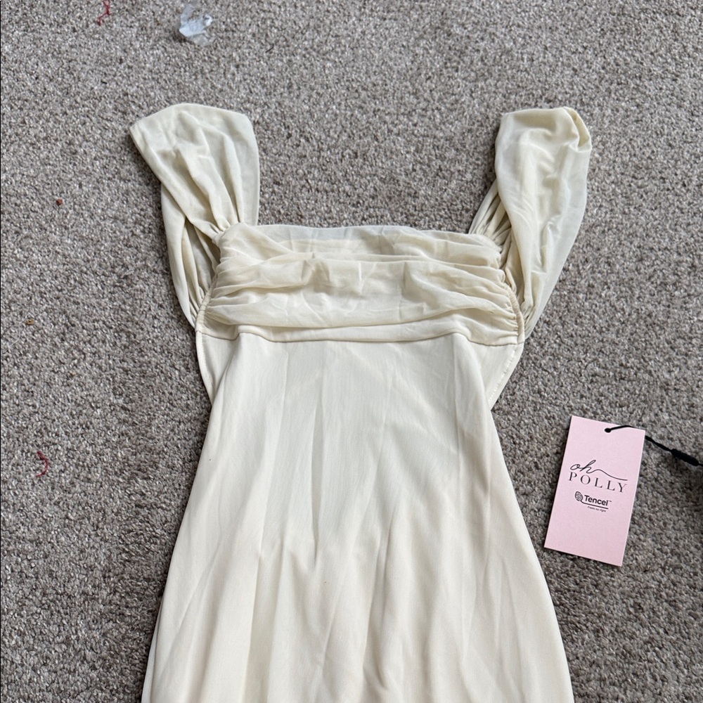 Oh Polly Strapless Cream Dress